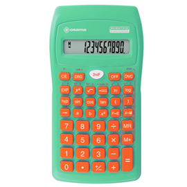 CALCOLATRICE SCIENTIFICA BECOLOR - 10+2 CIFRE - VERDE ACQUA - TASTI ARANCIONE - OSAMA 94391