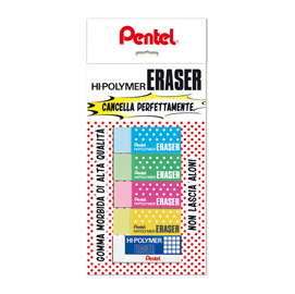 BLISTER  MINI GOMME - COLORI ASSORTITI - 5 PEZZI - PENTEL 86838