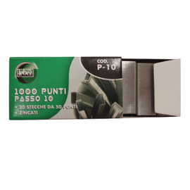 PUNTI ZINCATI P10 - PASSO 10 - 9-4 - METALLO - LEBEZ - 20 CONF. 1000 PEZZI 37185