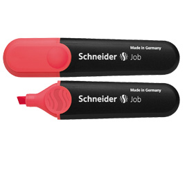 EVIDENZIATORE JOB - PUNTA A SCALPELLO - TRATTO DA 1,0-5,0MM - COLORE ROSSO - SCHNEIDER 70836