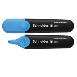 EVIDENZIATORE JOB - PUNTA A SCALPELLO - TRATTO DA 1,0-5,0MM - COLORE AZZURRO - SCHNEIDER 70837