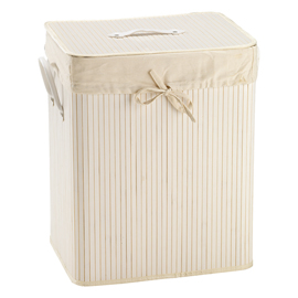 PORTA BIANCHERIA - 41 X 31 X 50 CM - BAMBU' - BIANCO - KING COLLECTION 96870