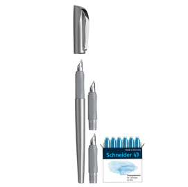 SET PENNA STILOGRAFICA CALLISSIMA - 3 PUNTE INTERCAMBIABILI INCLUSE - FUSTO ANTARCITE - SCHNEIDER 94815