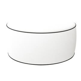 POUF OTTOMAN - 23 X 53 CM - BIANCO - KING COLLECTION 97214