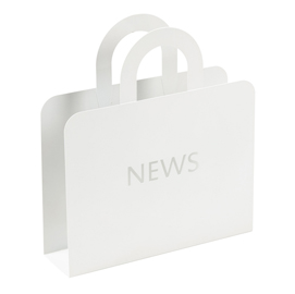 PORTARIVISTE - NEWS - ACCIAIO VERNICIATO - BIANCO - KING COLLECTION 94040