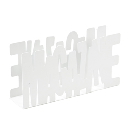 PORTARIVISTE - MAGAZINE - ACCIAIO VERNICIATO - BIANCO - KING COLLECTION 94041