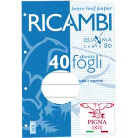 FOGLI RICAMBIO A4 BIANCO RIGHE 50FG. PIGNA 28844