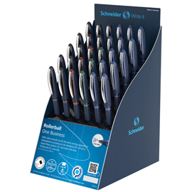 PENNE ROLLER ONE BUSINESS - COLORI ASSORTITI - SCHNEIDER - EXPO 30 PEZZI 90628