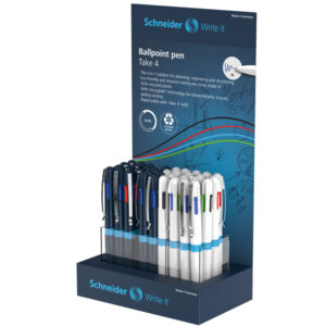 PENNA SFERA TAKE 4 - 4 COLORI - SCHNEIDER - EXPO 36 PEZZI 93149