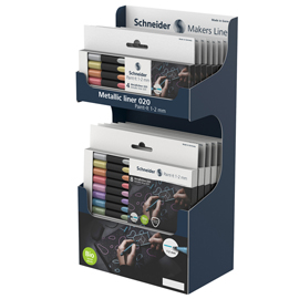 ROLLER METALLIC PAINT-IT 020 - TRATTO 1 - 2 MM - COLORI METALLICI ASSORTITI - SCHNEIDER - EXPO 14 PEZZI 102218
