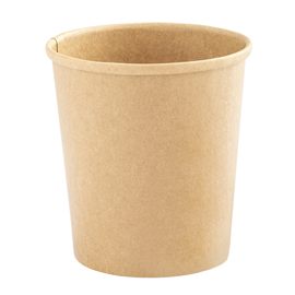 BOWL PER ZUPPE MONOUSO - 780 ML - CARTONCINO  - AVANA - SIGNOR BIO - CONF. 25 PEZZI 100116