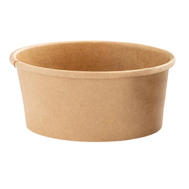 BOWL PER ZUPPE MONOUSO - 180 ML - CARTONCINO - AVANA - SIGNOR BIO - CONF. 25 PEZZI 100117