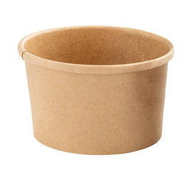 BOWL PER ZUPPE MONOUSO - 250 ML - CARTONCINO - AVANA - SIGNOR BIO - CONF. 25 PEZZI 100118