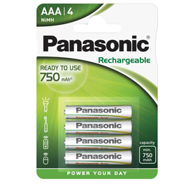 PILA RICARICABILE AAA B-4 1,2V MINISTILO 750mAh PANASONIC 62478