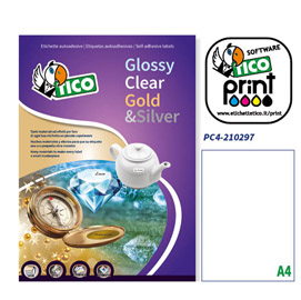 ETICHETTE POLIESTERE TRASP. LUCIDO GOLD & SILVER 210X297 61886