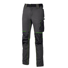 PANTALONE DA LAVORO ATOM - TAGLIA M - GRIGIO/VERDE - U-POWER 101284