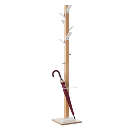 APPENDIABITI EASYCLOTH - 35X35X180 CM - 6 POSTI - CON PORTAOMBRELLI - LEGNO-BIANCO - PAPERFLOW 82974