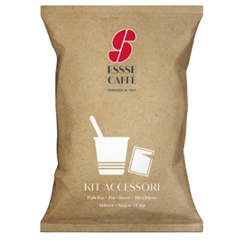 SERVING KIT - 50 BICCHIERINI + 50 BUSTINE ZUCCHERO + 50 PALETTINE - ESSSE CAFFE' 95093