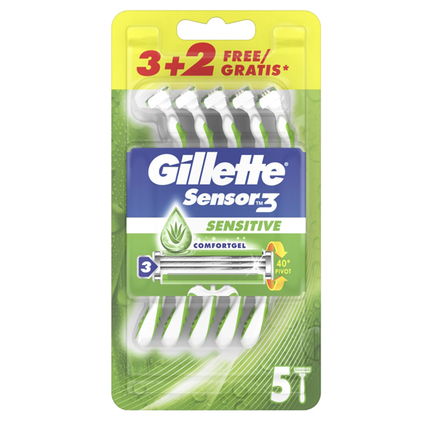 GILLETTE SENSOR 3 SENSITIVE - CONFEZIONE USAGETTA 3+2 PZ 88024