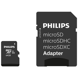 PHILIPS - MICRO SDXC CARD - 64 GB - CLASS 10 - ADATTATORE INCLUSO PHILSDMA64GBX