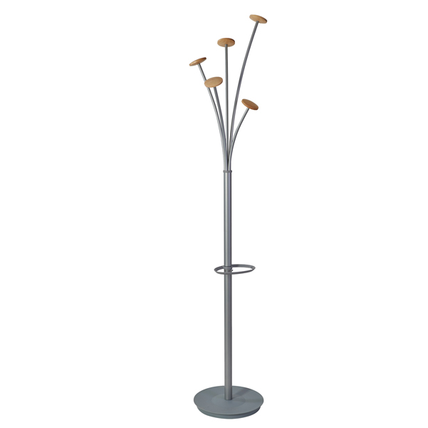 APPENDIABITI FESTIVAL M - 5 POSTI - 175 CM - GRIGIO - LEGNO CHIARO - ALBA 92514