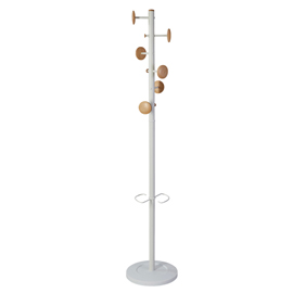 APPENDIABITI A 6 GANCI MUSIC + 3 MINIGANCI 175CM - BIANCO/LEGNO - ALBA 100614