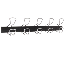 APPENDIABITI A COLONNA A 5 POSTI - 76X7,2X16 CM - METALLO-ABS - NERO-GRIGIO METALLIZZATO - ALBA 86616