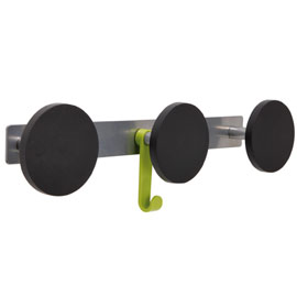 APPENDIABITI DA MURO - 3 POSTI - 45X7X9 CM - NERO-ACCIAIO - ALBA 68308