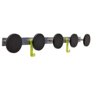 APPENDIABITI DA MURO - 5 POSTI - 77X9 CM - NERO-ACCIAIO - ALBA 89989