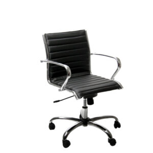 POLTRONA DIREZIONALE POLLUX NEW PND - PELLE - CON RUOTE E BRACCIOLI - NERO - UNISIT 60903