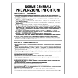 CARTELLO SEGNALATORE - 50X67 CM - NORME GENERALI PREVENZIONE INFORTUNI - POLIONDA - CARTELLI SEGNALATORI 79836