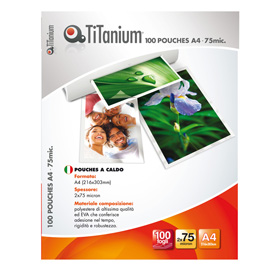 POUCHES -  A3 - 303X426 MM - 2X75 MICRON - TITANIUM - CONF. 100 PEZZI 68532