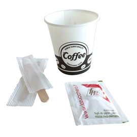SERVING KIT - 50 BICCHIERINI + 50 BUSTINE ZUCCHERO + 50 PALETTINE - FIGLI DI PININ PERO 100148