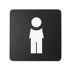 PITTOGRAMMA ADESIVO - TOILETTE UOMO - 16 X 16 CM - PVC - NERO/BIANCO - STILCASA 100486