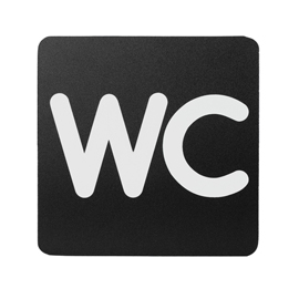 PITTOGRAMMA ADESIVO - WC - 16 X 16 CM - PVC - NERO/BIANCO - STILCASA 100489