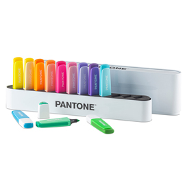 DESK SET EVIDENZIATORI - PUNTA A SCALPELLO - COLORI ASSORTITI - PANTONE - CONF. 12 PEZZI 96216
