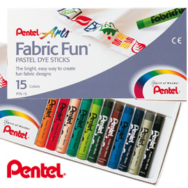 PASTELLI PER TESSUTO FABRIC FUN - 15 COLORI ASSORTITI - PENTEL - ASTUCCIO 15 PASTELLI 76610