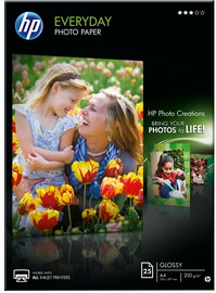 HP - CONFEZIONE DA 25 FOGLI CARTA FOTOGRAFICA LUCIDA HP EVERYDAY A4/210 X 297 MM - Q5451A HPQ5451A