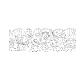 ROTOLO CREATIVO ADESIVO - TEMA PARCO DIVERTIMENTO - 30X400CM - INFO 85891