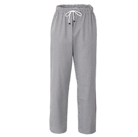 PANTALONE DA CUOCO PLUTONE - TAGLIA L - BIANCO/QUADRETTI NERI - GIBLOR'S 95443