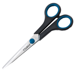 FORBICI COMFORT GRIP -  IMPUGNATURA IN GOMMA MORBIDA - LAMA IN ACCIAIO INOX - 18 CM - BLU-GRIGIO - DAHLE 78000