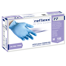 GUANTI IN NITRILE R77100 - TG M - AZZURRO - REFLEXX - CONF. 100 PEZZI 96915