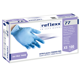GUANTI IN NITRILE R77100 - TG XS - AZZURRO - REFLEXX - CONF. 100 PEZZI 96913