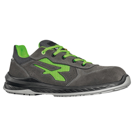 CALZATURA DI SICUREZZA DENVER S1P - PELLE SCAMOSCIATA/MESH - NUMERO 44 - NERO/VERDE - U-POWER 101660
