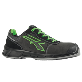 CALZATURA DI SICUREZZA TAYLOR - PELLE SCAMOSCIATA - NUMERO 44 - NERO/VERDE - U-POWER 101632