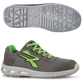 CALZATURA DI SICUREZZA SUMMER S1P SRC RED LION - PELLE SCAMOSCIATA MORBIDA - NUMERO 35 - GRIGIO-VERDE - U-POWER 86445