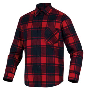 CAMICIA DA LAVORO RUBY - IN FLANELLA DI COTONE - TG. L - ROSSO - NERO - DELTAPLUS 92257