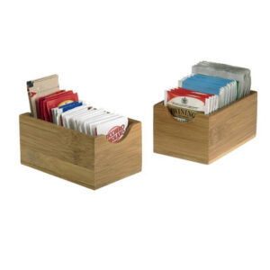 VASCHETTA PORTABUSTINE - IN BAMBOO - 7 X 11 X 5,5 CM - COLORE NATURALE - LEONE 91097