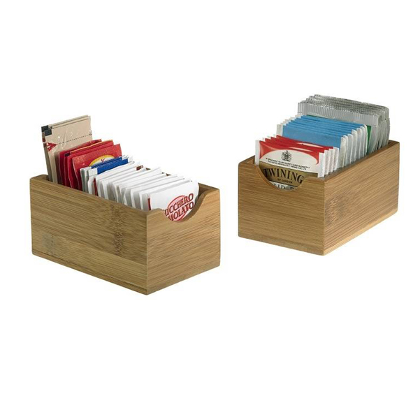 VASCHETTA PORTABUSTINE - IN BAMBOO - 7 X 11 X 5,5 CM - COLORE NATURALE - LEONE 91097