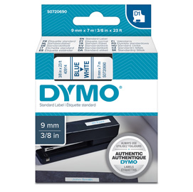 NASTRO D1 409140 - 9 MM X 7 MT - BLU-BIANCO - DYMO 27847